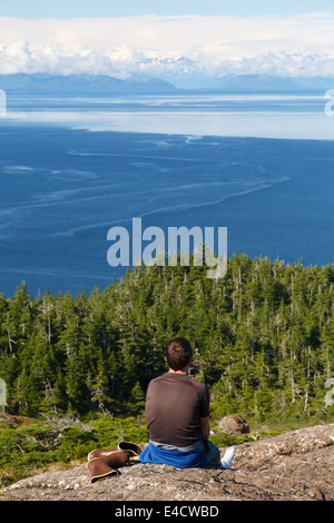 Wandern auf der Insel der Ritter, Prinz-William-Sund, Chugach National Forest, Alaska Stockfoto