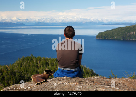 Wandern auf der Insel der Ritter, Prinz-William-Sund, Chugach National Forest, Alaska Stockfoto