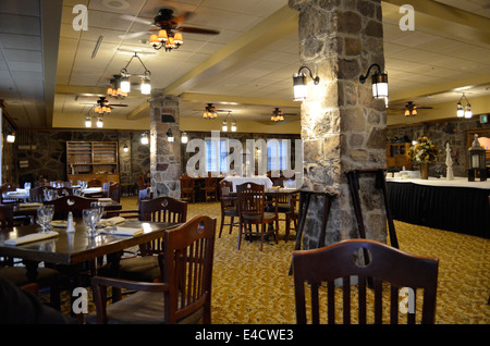 Esszimmer im Mountain Lake Lodge in Virgina. Stockfoto