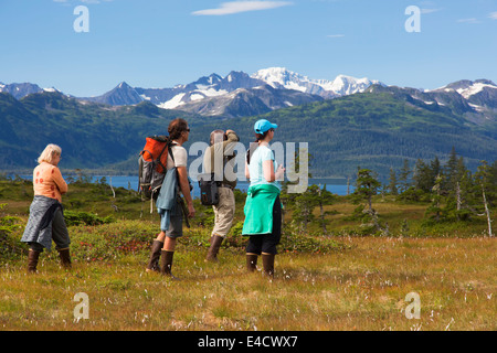 Wandern, Prince William Sound, Alaska Chugach National Forest. Stockfoto