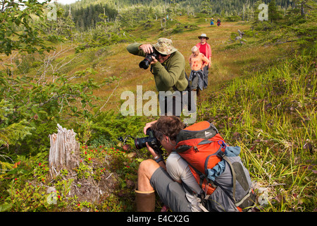 Wandern, Prince William Sound, Alaska Chugach National Forest. Stockfoto