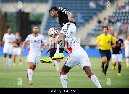 Chester, Pennsylvania, USA. 8. Juli 2014. Philadelphia-Union-Spieler SHEANON WILLIAMS (25) im Kampf gegen die New England Revolution während der Viertelfinale US Open Cup match der im PPL Park in Chester Pa Credit stattfand: Ricky Fitchett/ZUMA Draht/Alamy Live News Stockfoto