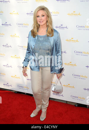 Los Angeles, Kalifornien, USA. 8. Juli 2014. Morgan Fairchild Teilnahme an der Hallmark Channel und Hallmark Filme & Geheimnisse Sommer TCA Press Tour statt im Northpole Manor in Beverly Hills, Kalifornien am 8. Juli 2014. 2014-Credit: D. Long/Globe Fotos/ZUMA Draht/Alamy Live-Nachrichten Stockfoto