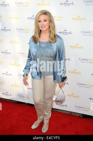 8. Juli 2014 - Los Angeles, Kalifornien, USA - Morgan Fairchild Teilnahme an der Hallmark Channel und Hallmark Filme & Geheimnisse Sommer TCA Press Tour im Northpole Manor in Beverly Hills, Kalifornien am 8. Juli 2014 statt. 2014 (Kredit-Bild: © D. Long/Globe Fotos/ZUMA Draht) Stockfoto