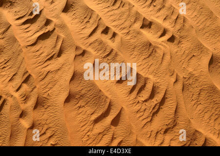 Sand, Wellen, Textur auf einer Sanddüne, Tassili n ' Ajjer, Wüste Sahara, Algerien Stockfoto