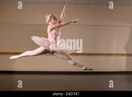 Schöne Ballerina tanzen im rosa tutu Stockfoto