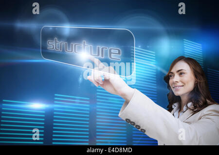 Geschäftsfrau auf Wort Struktur Stockfoto