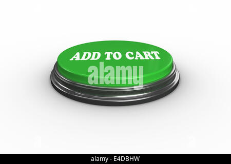 Add to cart auf Digital erzeugte grüne Taste Stockfoto