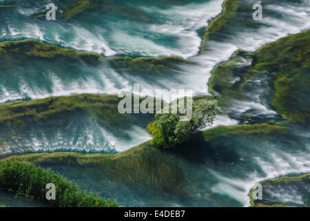 Kaskaden auf Roski Slap Wasserfall, Nationalpark Krka, Kroatien Stockfoto