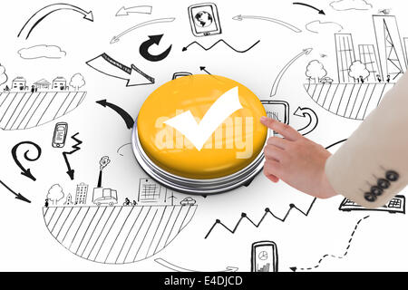 Das zusammengesetzte Bild der Unternehmerin zeigen Stockfoto