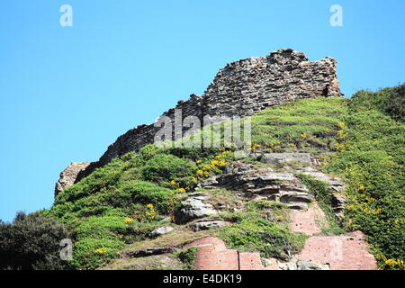 Hastings Castle, East Sussex, England, UK ist ein 11. Jahrhundert mittelalterliche normannische Burg, erbaut von Wilhelm den Eroberer Stockfoto