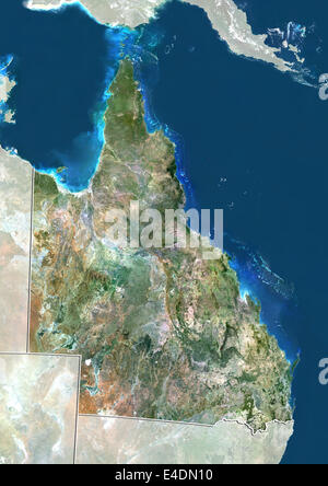 Bundesstaat Queensland, Australien, Echtfarben-Satellitenbild Stockfoto