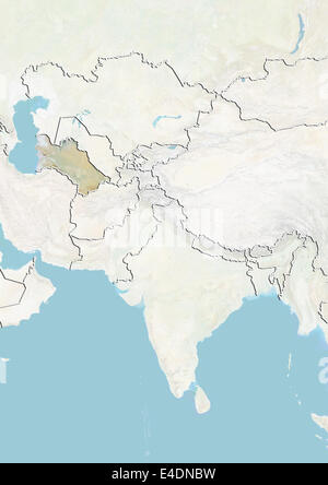 Turkmenistan, Reliefkarte Stockfoto