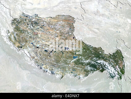 Tibet, China, Echtfarben-Satellitenbild Stockfoto