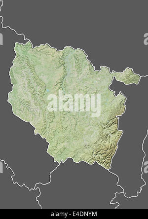 Region Lothringen, Frankreich, Reliefkarte Stockfoto