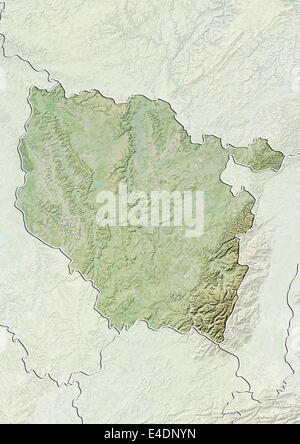 Region Lothringen, Frankreich, Reliefkarte Stockfoto