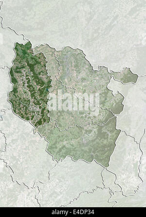 Departement Meuse, Frankreich, Echtfarben-Satellitenbild Stockfoto