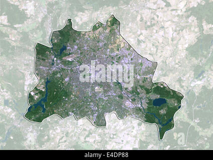 Berlin, Deutschland, Echtfarben-Satellitenbild Stockfoto