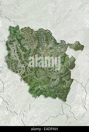 Region Lothringen, Frankreich, Echtfarben-Satellitenbild Stockfoto