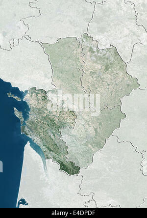 Departement Charente-Maritime, Frankreich, Echtfarben-Satellitenbild Stockfoto