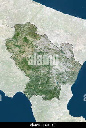 Region der Basilikata, Italien, Echtfarben-Satellitenbild Stockfoto