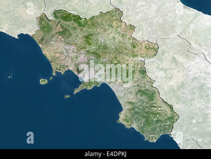 Region von Kampanien, Italien, Echtfarben-Satellitenbild Stockfoto