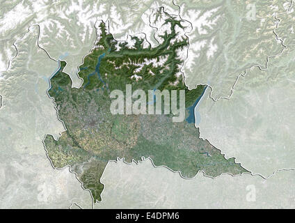 Region Lombardei, Italien, Echtfarben-Satellitenbild Stockfoto