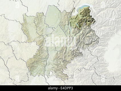 Departement Haute-Savoie, Frankreich, Reliefkarte Stockfoto