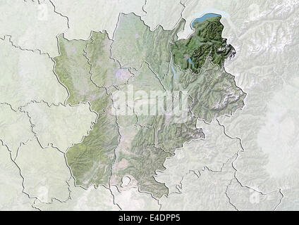 Departement Haute-Savoie, Frankreich, Satellitenbild mit Relief-Effekt Stockfoto