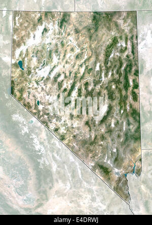 Bundesstaat Nevada, Vereinigte Staaten, Echtfarben-Satellitenbild Stockfoto