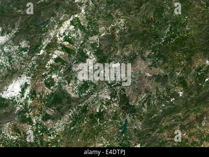 Ankara, Türkei, Echtfarben-Satellitenbild. Ankara, Türkei. Echtfarben-Satellitenbild von Ankara, die Hauptstadt der Türkei. Stockfoto