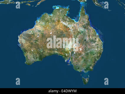 Australien, Echtfarben-Satellitenbild Stockfoto