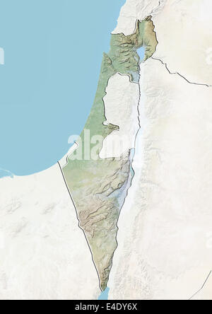 Israel, Reliefkarte mit Rand und Maske Stockfoto