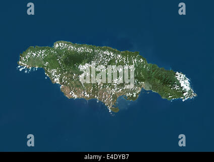 Jamaika, Echtfarben-Satellitenbild Stockfoto