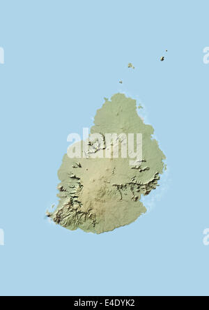 Mauritius, Reliefkarte Stockfoto