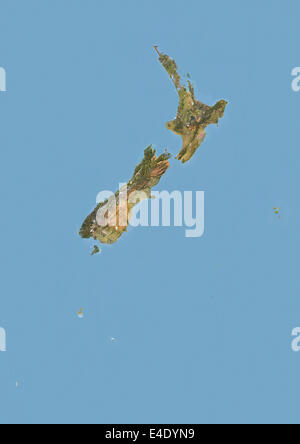 Neuseeland, Satellitenbild mit Relief-Effekt Stockfoto