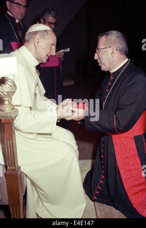 Papst Paolo VI. und Kardinal Albino Luciani, Zukunft Papst Giovanni Paolo I (2) Stockfoto