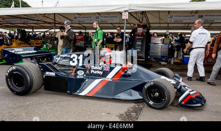 Lec-Cosworth CRP1, 1977 ex David Purley F1-Auto im Fahrerlager auf dem 2014 Goodwood Festival of Speed, Sussex, UK. Stockfoto