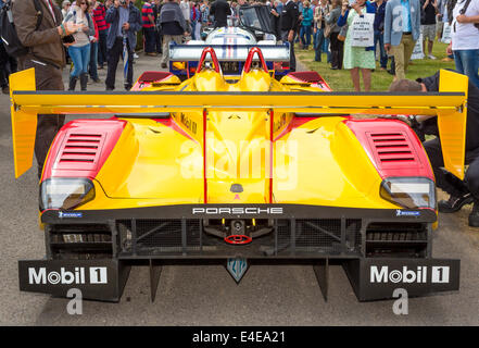 2008 Porsche RS Spyder LMP2 Ausdauer Racer. Im Fahrerlager auf dem 2014 Goodwood Festival of Speed, Sussex, UK. Stockfoto