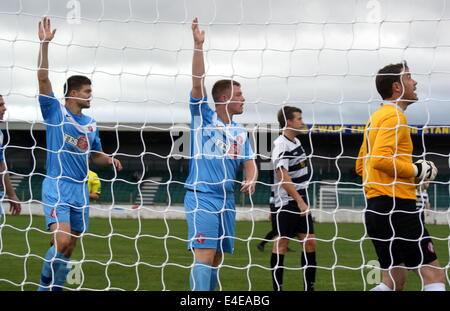 Schottische Sun Tiefland Football League Gretna 2008 0 Spartaner 3 Raydale Park Samstag, 21. September 2013 Stockfoto