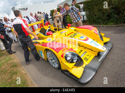 2008 Porsche RS Spyder LMP2 Ausdauer Racer. Im Fahrerlager auf dem 2014 Goodwood Festival of Speed, Sussex, UK. Stockfoto