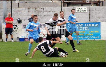 Schottische Sun Tiefland Football League Gretna 2008 0 Spartaner 3 Raydale Park Samstag, 21. September 2013 Stockfoto