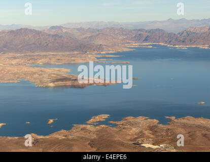 Eine Luftaufnahme des Lake Mead aus einem Hubschrauber Stockfoto