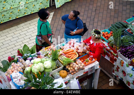 Der Markt von Papeete auf der Insel Tahiti, Französisch-Polynesien. Stockfoto