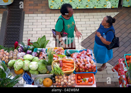 Der Markt von Papeete auf der Insel Tahiti, Französisch-Polynesien. Stockfoto