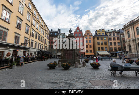 Großes Quadrat (Stortorget) in der Altstadt Gamla Stan in Stockholm Stockfoto