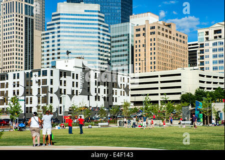 Charlotte, NC USA Blick auf uptown Stockfoto