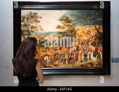 Christies Altmeister & britischer Gemälde Abend Verkauf in London, Straße zum Kalvarienberg von Pieter Brueghel der jüngere Stockfoto