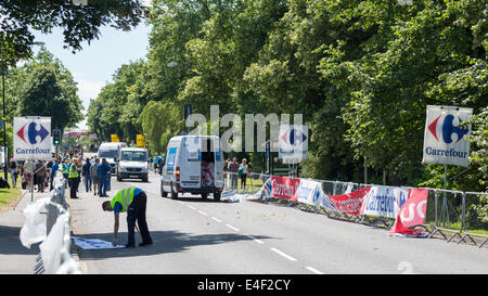 Harrogate begrüßt der Tour de France 2014, Ende der Stufe 1 Stockfoto