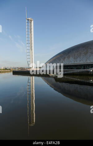 Glasgow Tower, Aussichtsplattform, Pacific Quay, Glasgow, Schottland, Vereinigtes Königreich Stockfoto